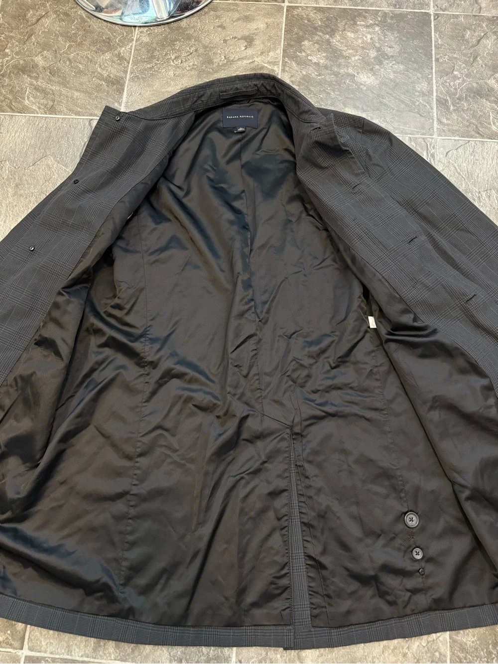 Banana Republic Men's Charcoal Gray Trench Coat